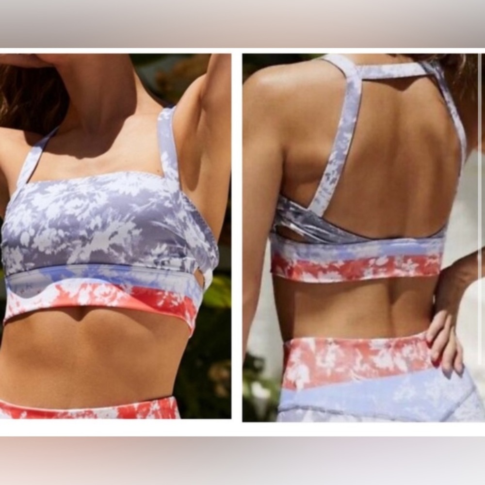 70. Free People FP Movement Wave Rider Print Sports Bra Top